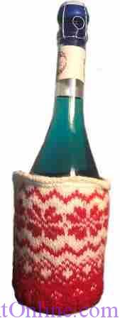 новогодний декор бутылки вязание спицами