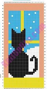 схема кот спицами