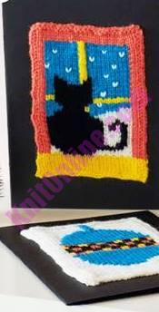 новогодняя открытка спицами