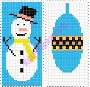 схема снеговик спицами